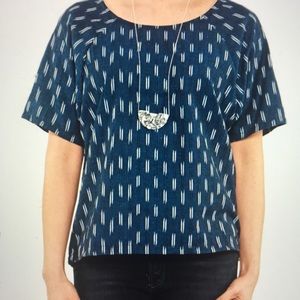 NWT Prairie Underground Wednesday Shirt Blue Ikat